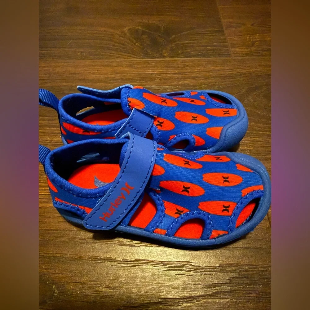 Hurley Toddler 6 Blue and Red Surf-Style Water Shoes